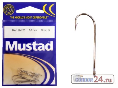 Крючки Mustad 3282N, упаковка 100 штук